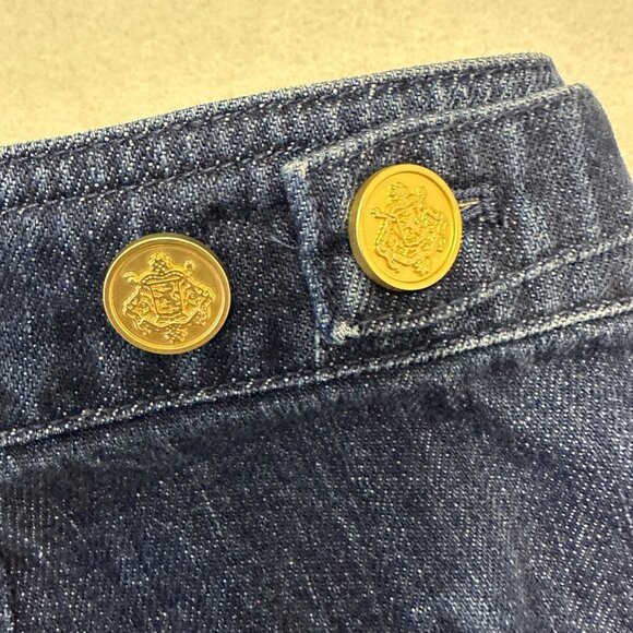 J Crew Tapered Pleat High Waist Jeans NWT Size 30 1984 Rigid Denim Gold Buttons - Picture 10 of 14